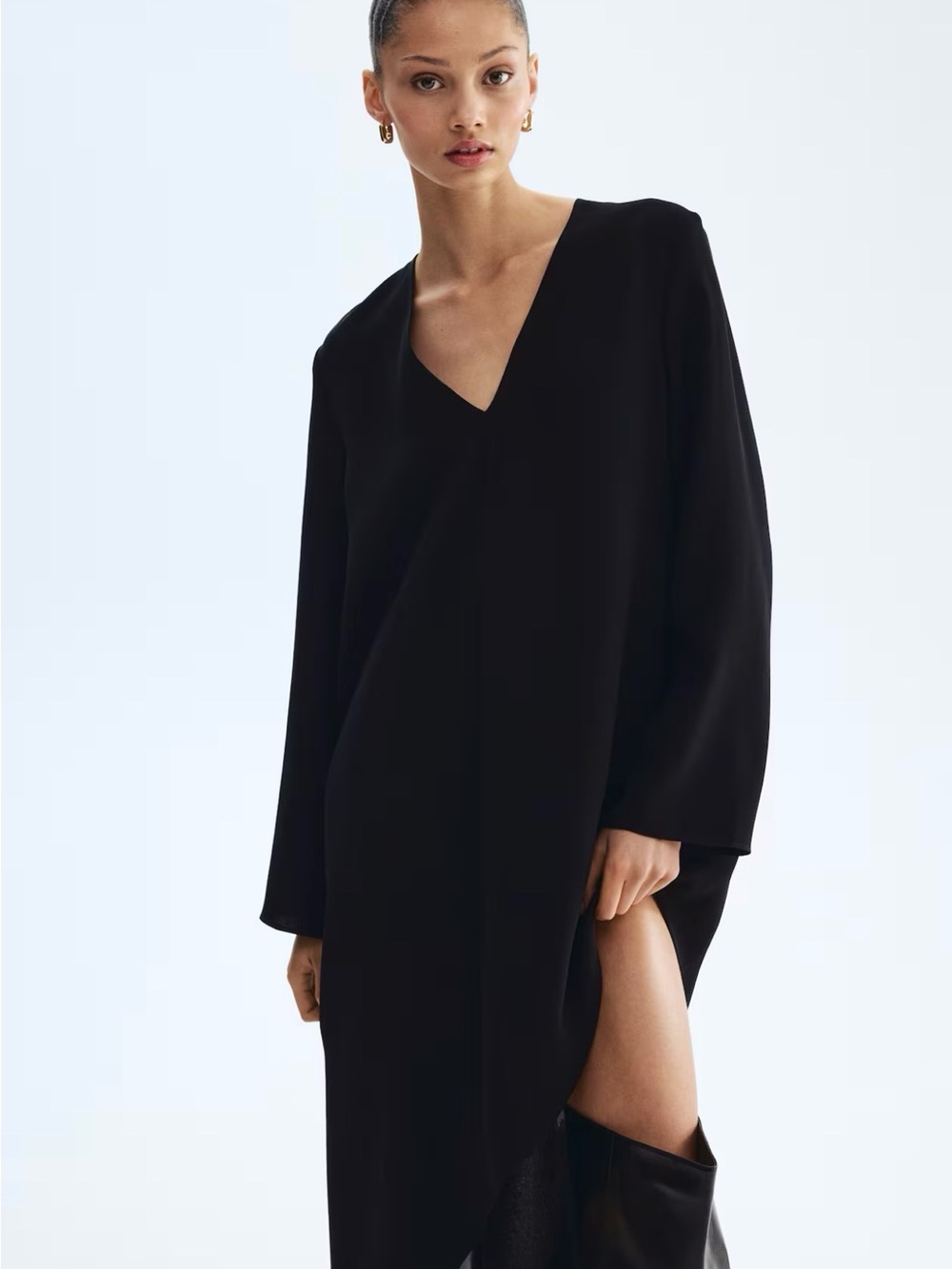 H&M Asymmetrical V-neck Long Sleeve Dress NWT